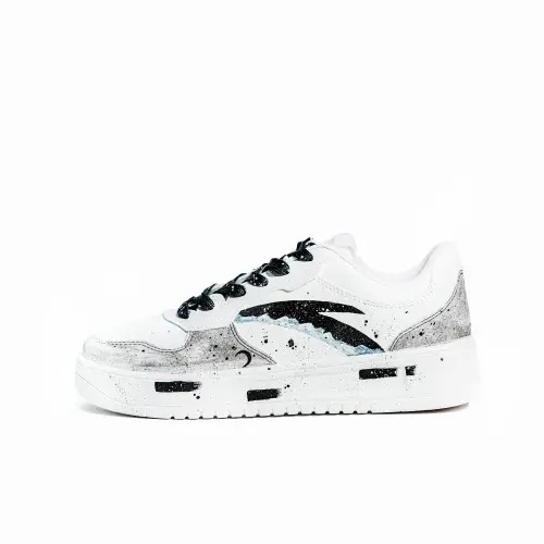 Anta Easy Slip Resistant Cushioning Abrasion Resistant Lightweight Low top Skateboard Shoes Men's White