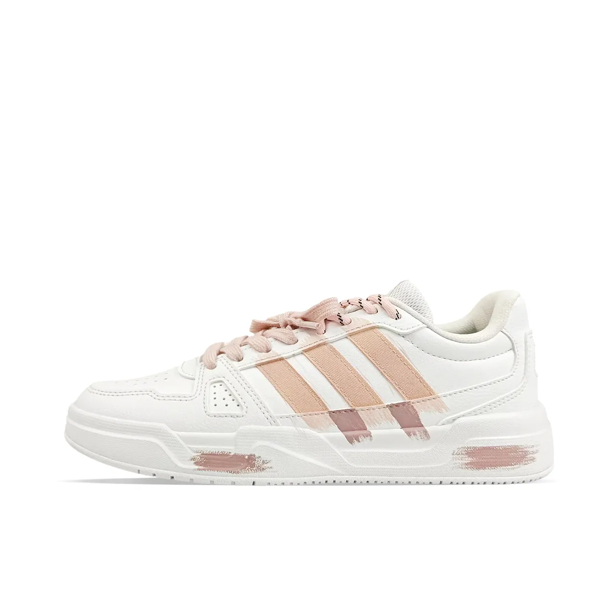 Adidas LITE BALLER BNK Strawberry Coconut Juice PU Abrasion Resistant Low top Skateboard Shoes Unisex White Brown