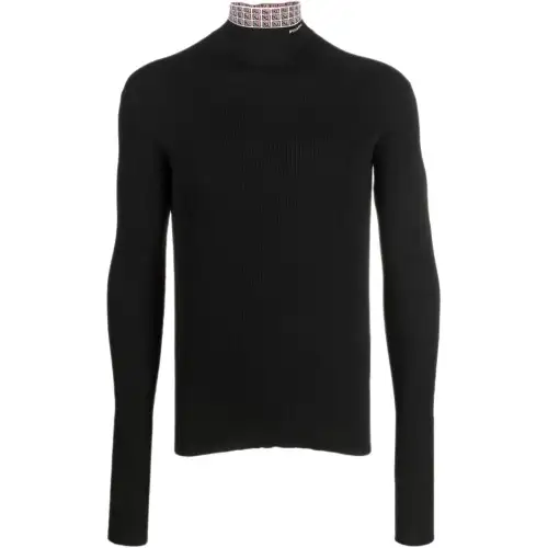 PRADA Jacquard Collar Turtleneck Sweater