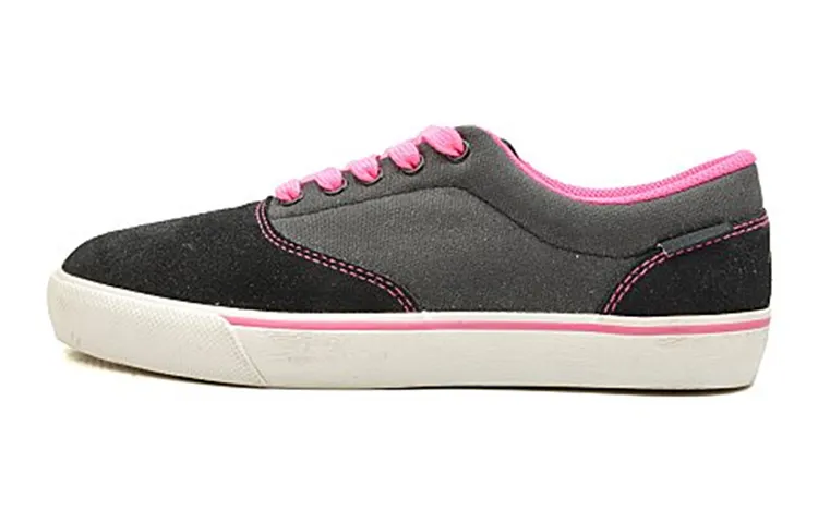 Li Ning Skateboard Shoes Women's Low Top Black/Fluorescent Rose Red