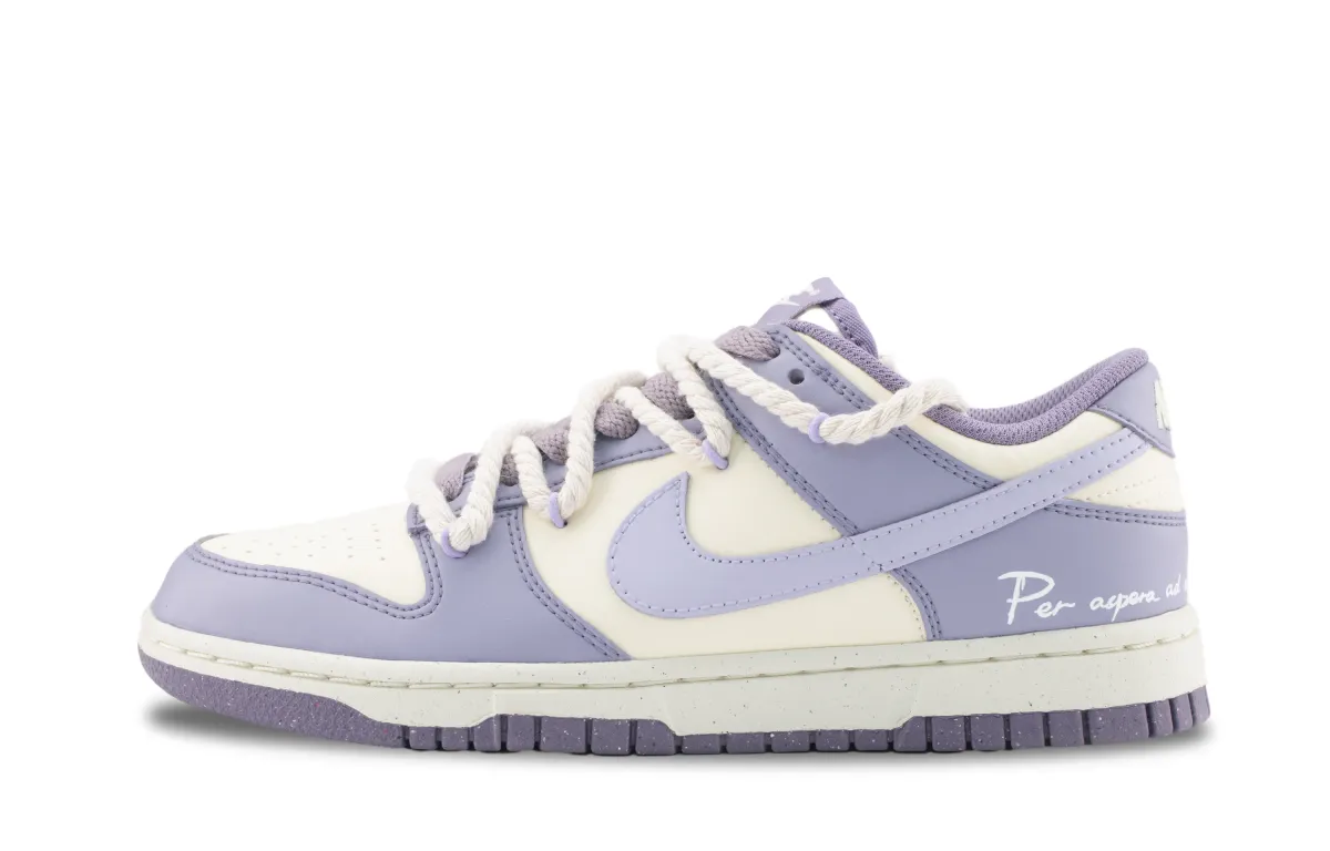 Nike Dunk Starry Language Abrasion Resistant Low top Skateboard Shoes Unisex Light Purple