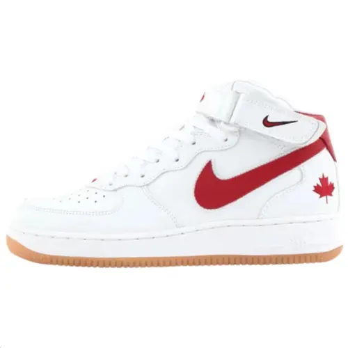 Nike Air Force 1 Slip Resistant Abrasion Resistant Mid top Skateboard Shoes Men's White