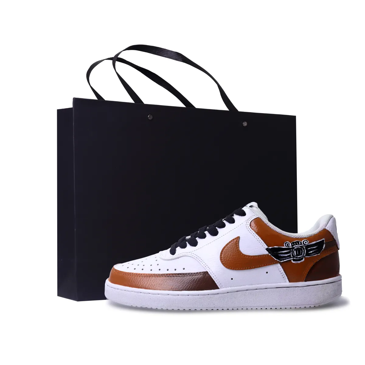 Nike Court Vision 1 Low top Skateboard Shoes Unisex White Brown Black