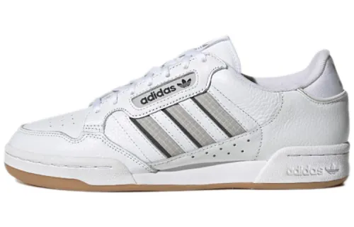 Adidas Originals Continental 80 Stripes Slip Resistant Abrasion Resistant Low top Skateboard Shoes Men's White Gray