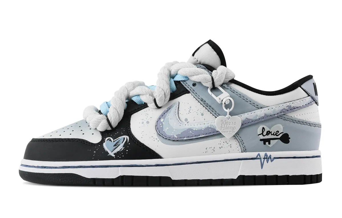 Nike Dunk Key Starfish Sea Slip Resistant Abrasion Resistant Low top Skateboard Shoes Unisex Black Blue