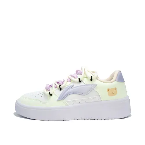 Li Ning Floating Boat Cushioning Lightweight Low top Skateboard Shoes Unisex Yellow Purple