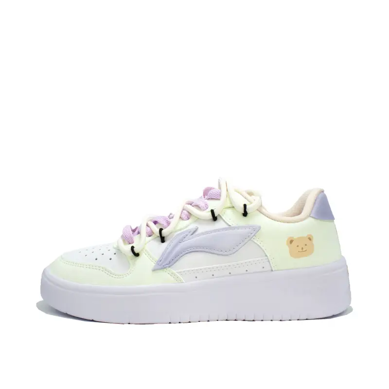 Li Ning Floating Boat Cushioning Lightweight Low top Skateboard Shoes Unisex Yellow Purple