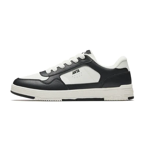Anta Athleisure Slip Resistant, Abrasion Resistant, Breathable Low top Skateboard Shoes Men's White Black