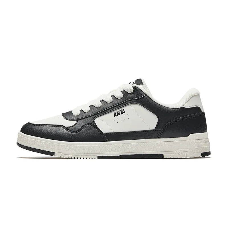 Anta Athleisure Slip Resistant, Abrasion Resistant, Breathable Low top Skateboard Shoes Men's White Black