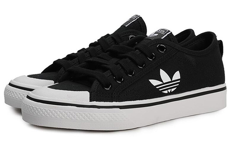 Женские кеды adidas originals Nizza Trefoil (черно-белые) — фото 3