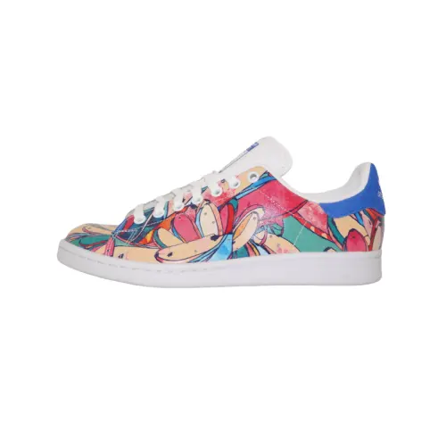 Adidas Originals Stan Smith Slip Resistant Abrasion Resistant Low top Skateboard Shoes Women's Red Yellow Blue