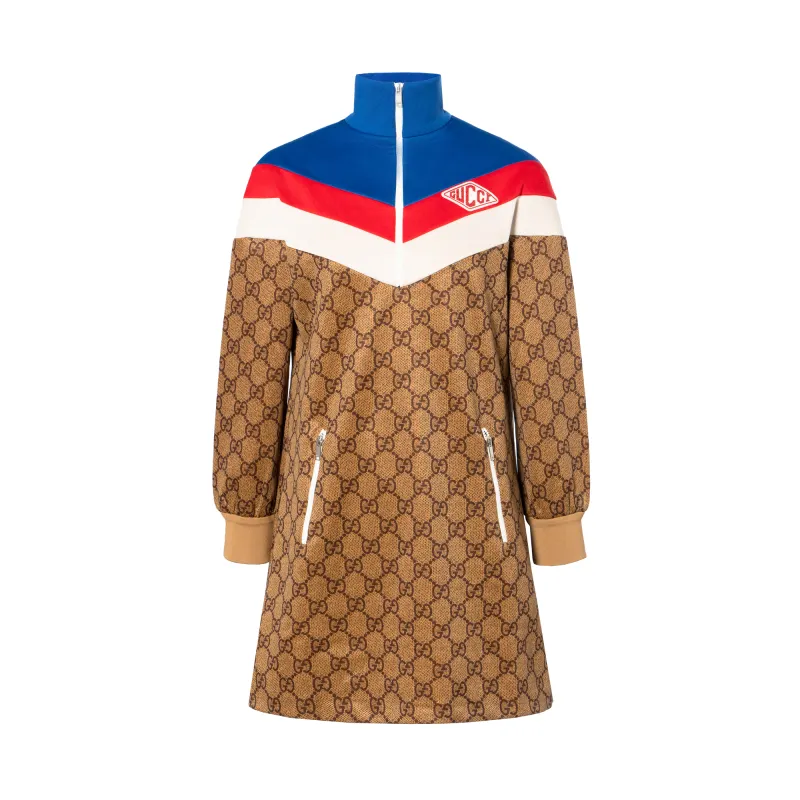 Gucci GG-monogram half-zip dress