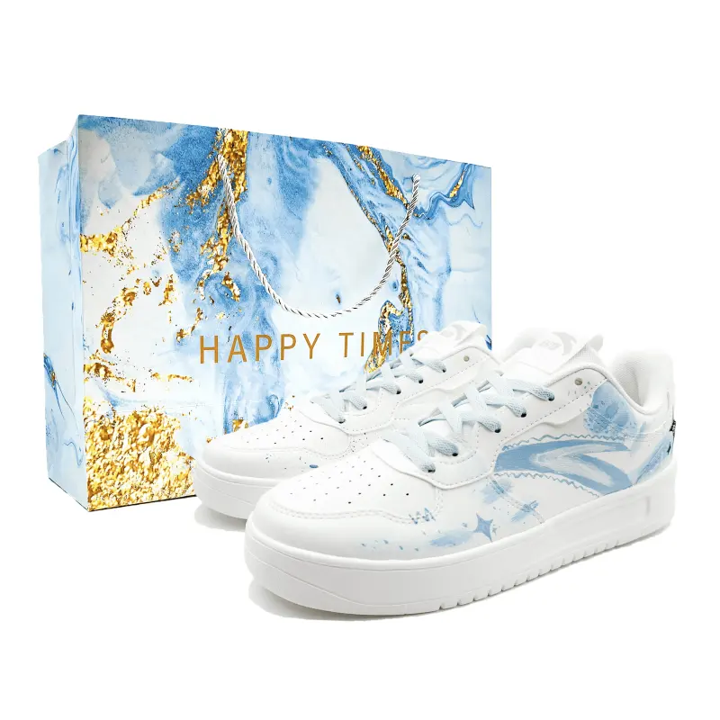 Anta Easy Slip Resistant Cushioning Slip Resistant Cushioning Low top Skateboard Shoes Men's White Blue