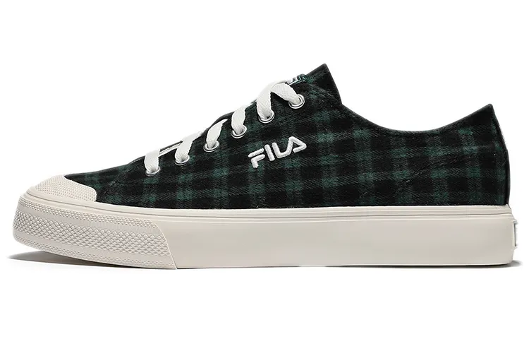 FILA Canvas Low top Skateboard Shoes Unisex Black Green