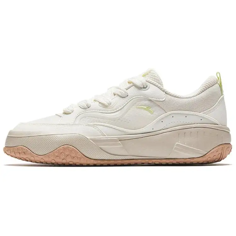 Anta Slip Resistant Abrasion Resistant Low top Skateboard Shoes Women's Ivory White