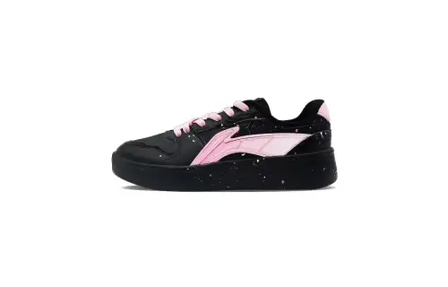 Li Ning Slip Resistant Abrasion Resistant Slip Resistant Abrasion Resistant Low top Skateboard Shoes Men's Black Pink