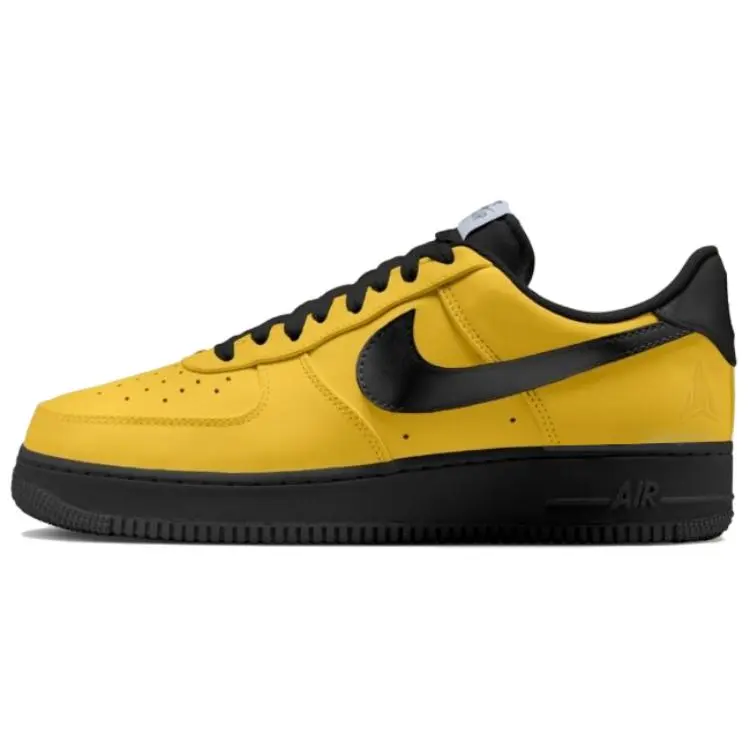 Nike Air Force 1 Abrasion Resistant Low top Skateboard Shoes Unisex Yellow Black
