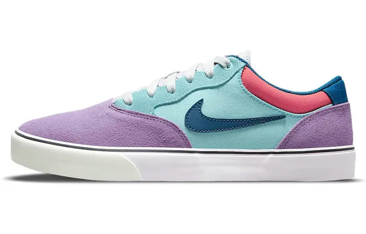 Nike SB Chron 2 Patchwork Slip Resistant Cushioning Lightweight Low top Skateboard Shoes Unisex Blue Pink Purple