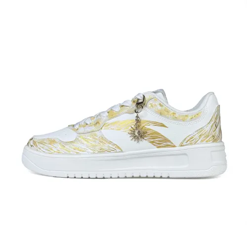 Anta Easy Cushioning Abrasion Resistant Cushioning, Wear Resistant Low top Skateboard Shoes Unisex Gold