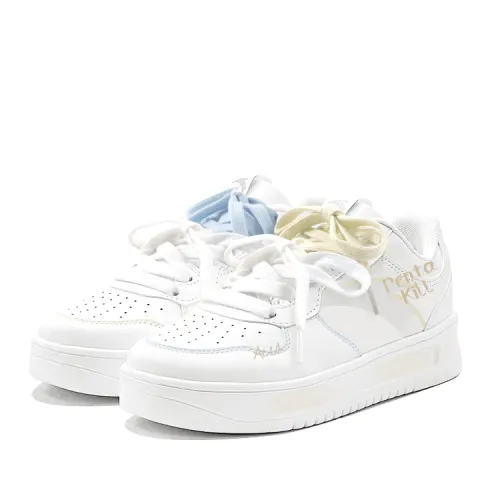 Anta Easy Coverage Slip Resistant And Abrasion Resistant Low top Skateboard Shoes Unisex Yellow Blue Mismatched