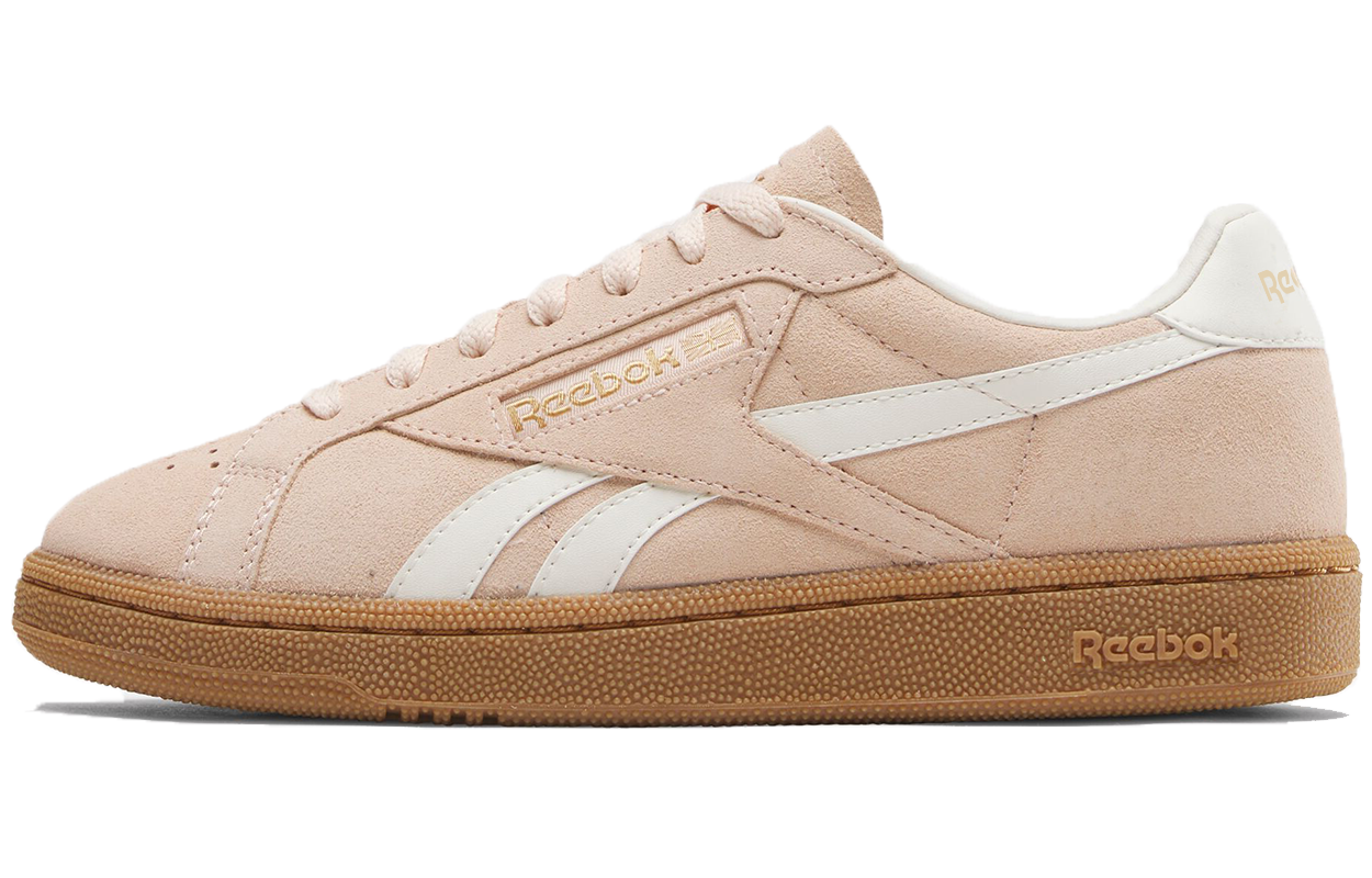 Женские кеды Reebok CLUB C GROUNDS UK (бежево-розовые)