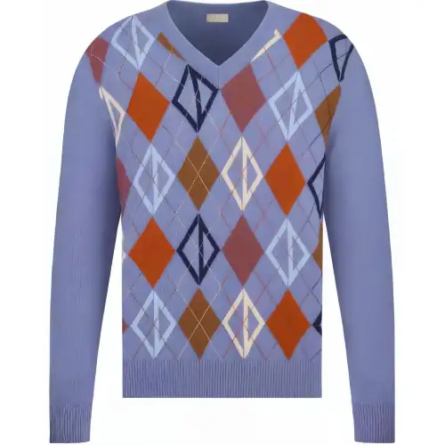 DIOR Knitwear Men's Blue V Neck Moderate Other