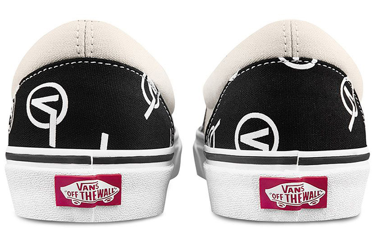Слипоны Vans slip-on vlogo (черно-белые) — Чёрный / белый — фото 5