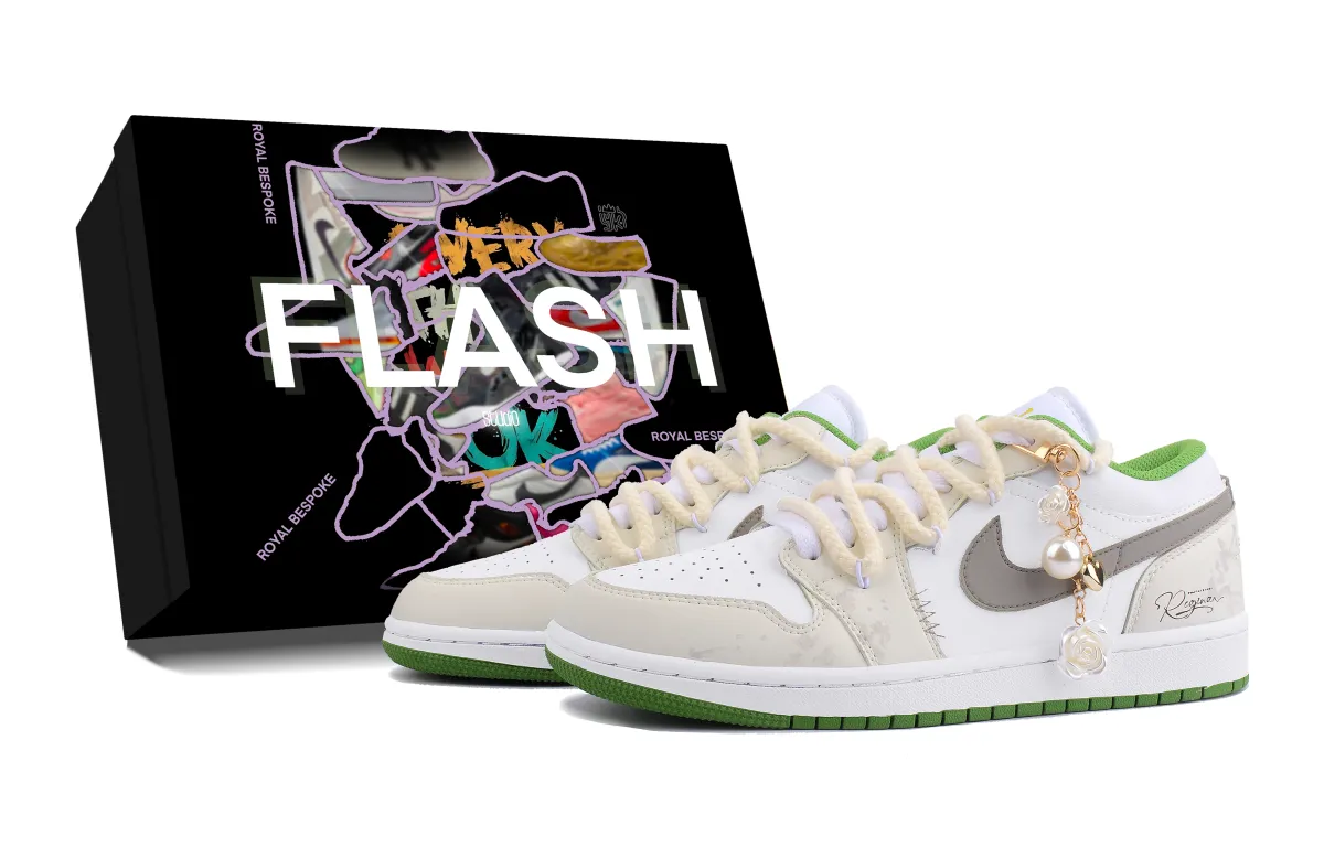 Jordan Air Jordan 1 Eden, Box Included Leather Low top Skateboard Shoes Unisex Ecru