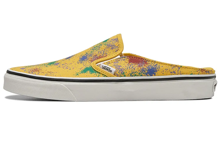 Vans Mule Fabric Abrasion Resistant Low top Skateboard Shoes Unisex Yellow White