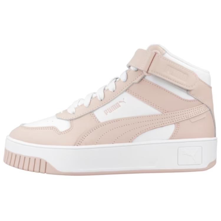 PUMA Carina Street Mid Cushioning, Wear Resistant Mid top Skateboard Shoes Women's White Brown