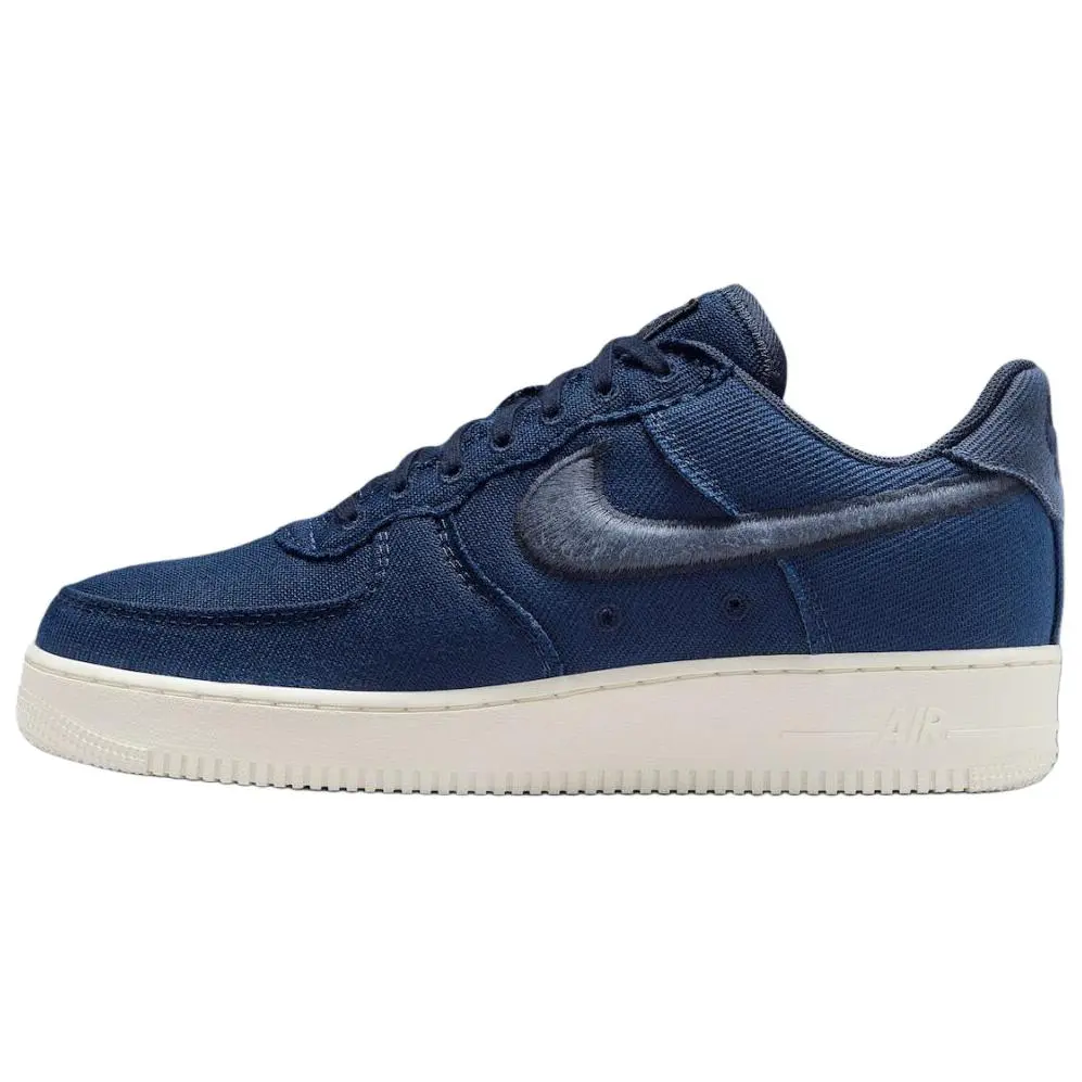 Nike Air Force 1 Fabric Low top Skateboard Shoes Unisex Marine Blue
