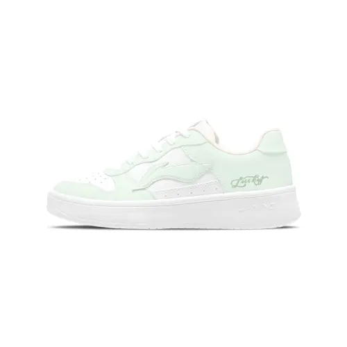 Li Ning Floating Boat Slip Resistant, Abrasion Resistant, Breathable Low top Skateboard Shoes Women's White Green