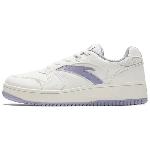 Anta First Year Synthetic Leather Low top Skateboard Shoes Women's White Purple