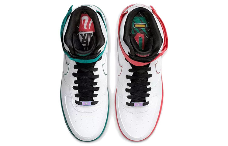 Унисекс кроссовки Nike Air Force 1 07 LE (красно-зеленый) — Белый / зелёный / красный — фото 4