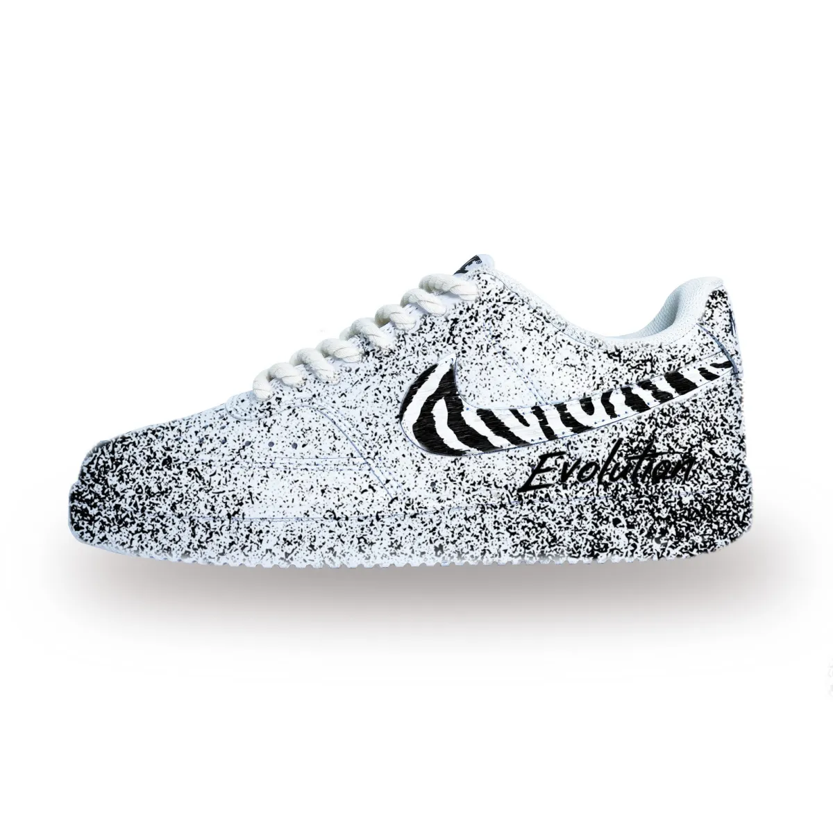 Nike Court Vision 1 Zebra Evolution Abrasion Resistant Low top Skateboard Shoes Unisex Black White