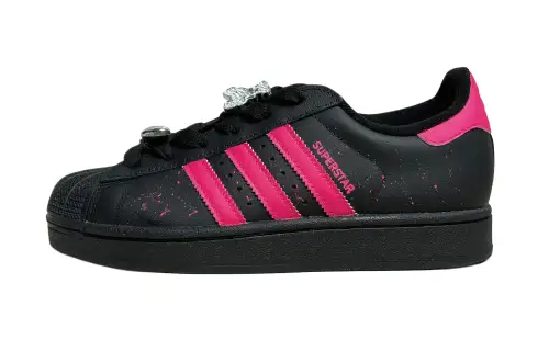 Adidas Originals Superstar 2 Abrasion Resistant Low top Skateboard Shoes Unisex Black Pink