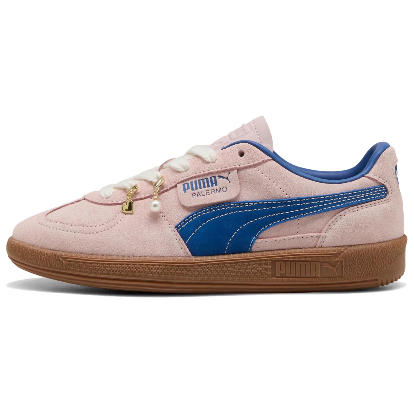 PUMA Palermo Abrasion Resistant Abrasion Resistant Low top Skateboard Shoes Women's Pink Blue