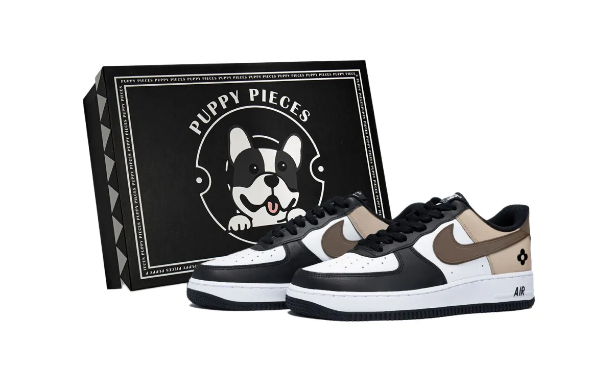 Nike Air Force 1 Rose Latte, Exclusive Shoe Box Slip Resistant Low top Skateboard Shoes Men's White Brown
