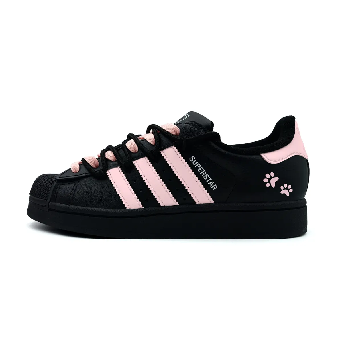 Adidas Originals Superstar 2 Abrasion Resistant Low top Skateboard Shoes Women's Black Pink