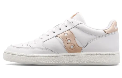 Saucony Jazz Court Metallic Slip Resistant Abrasion Resistant Low top Skateboard Shoes Women's White Apricot