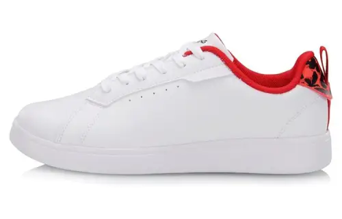 Li Ning Trendy Coverage Thermal Slip Resistant Low top Skateboard Shoes Men's White Red