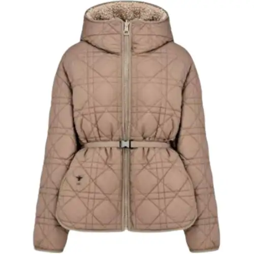 DIOR Quarterly New Products Jackets Women's Brown Hooded Moderate