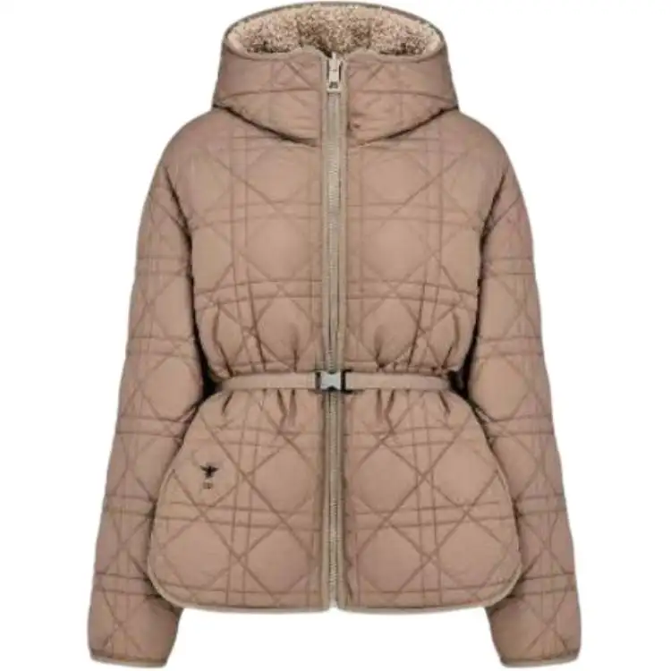 DIOR Quarterly New Products Jackets Women's Brown Hooded Moderate