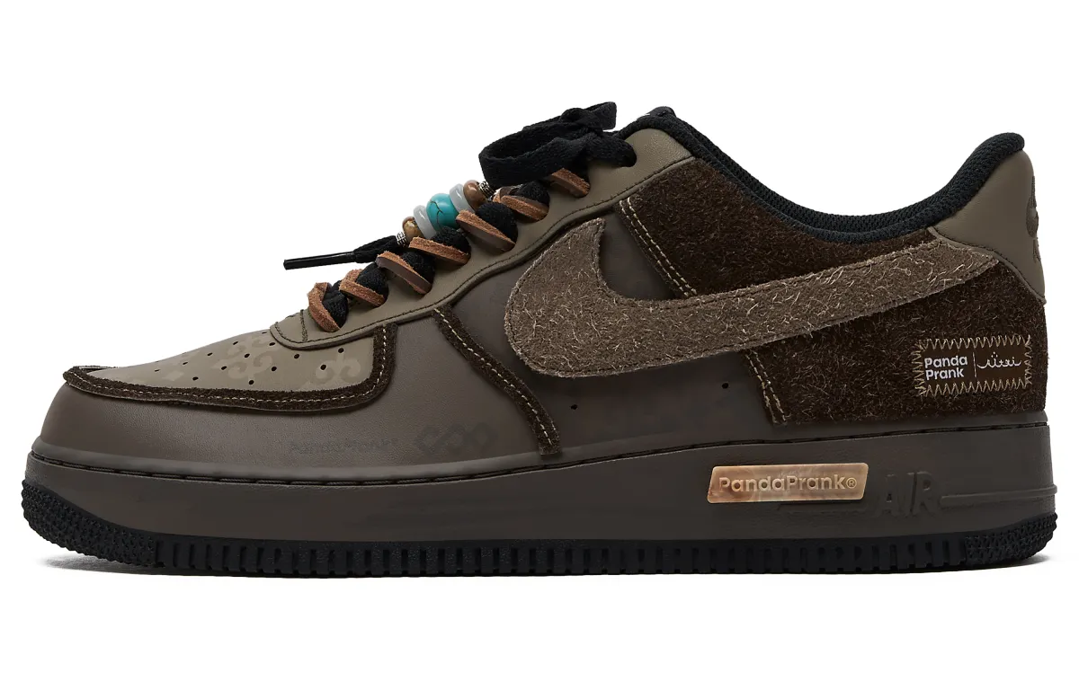 Nike Air Force 1 Slip Resistant Abrasion Resistant Low top Skateboard Shoes Unisex Black Umber