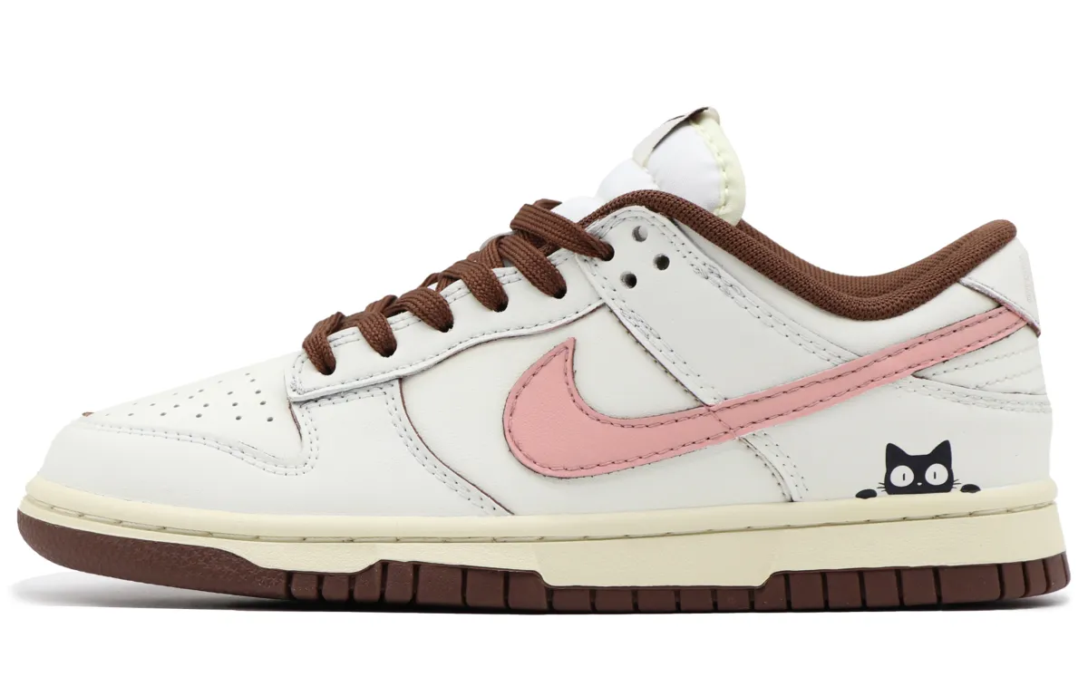 Nike Dunk Low top Skateboard Shoes Women's Pink Umber White