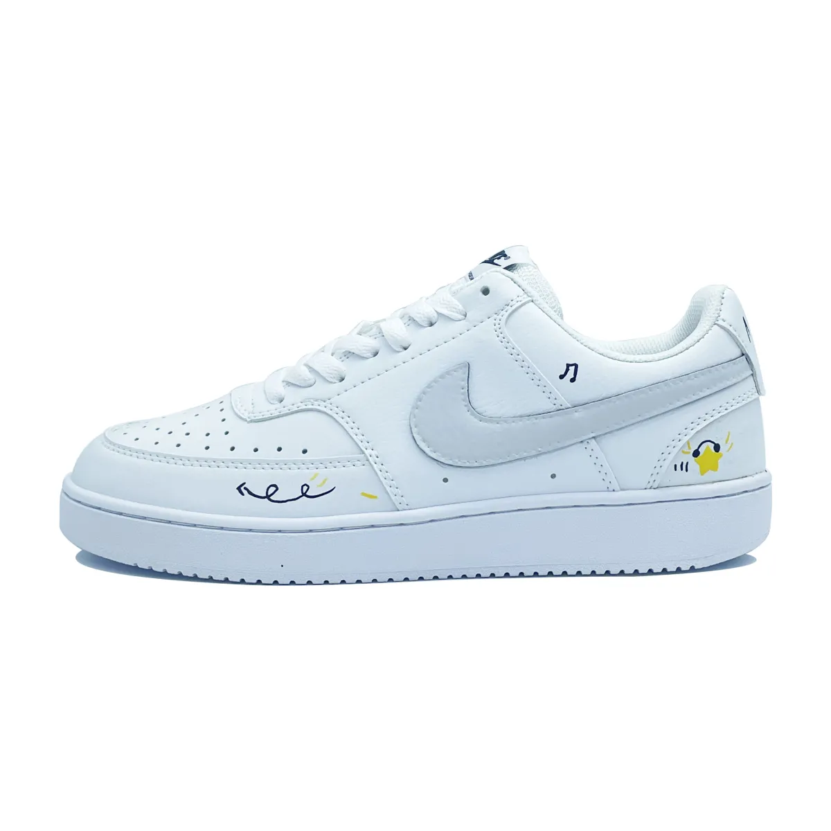 Nike Court Vision 1 Sunjoy Light Low top Skateboard Shoes Unisex White Gray Yellow