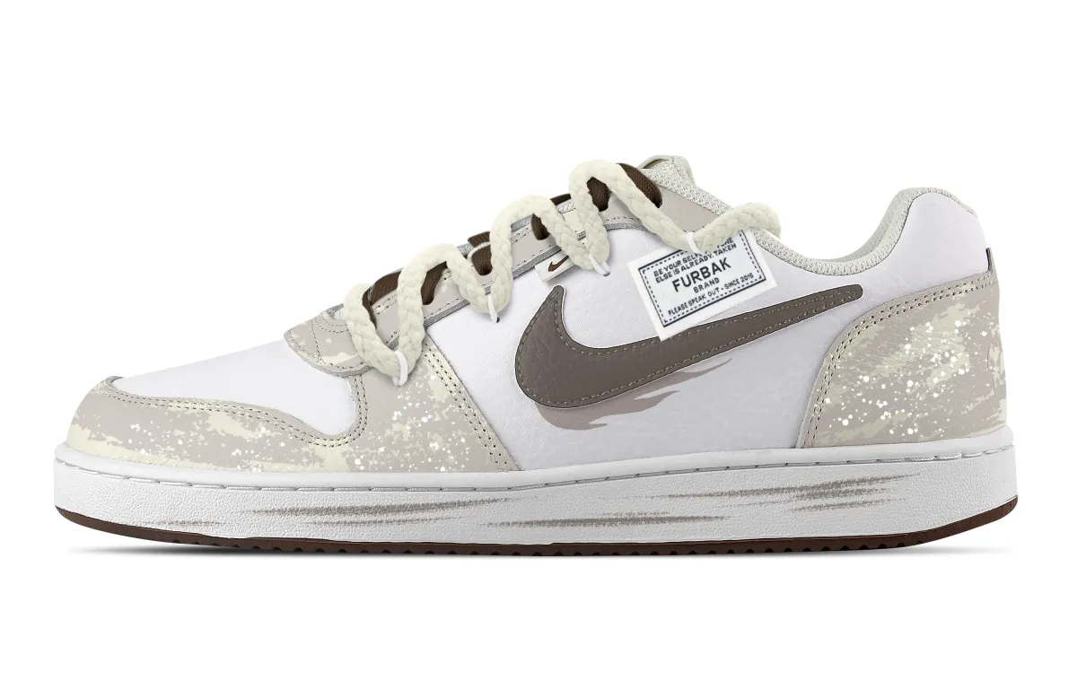 Nike EBERNON Manchen Pink Star Abrasion Resistant Low top Skateboard Shoes Men's Beige Pink