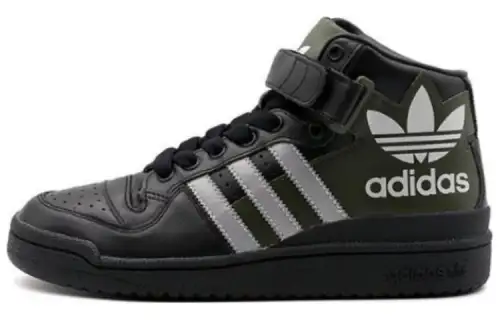 Adidas Originals FORUM Abrasion Resistant Abrasion Resistant Mid top Skateboard Shoes Unisex Black Green