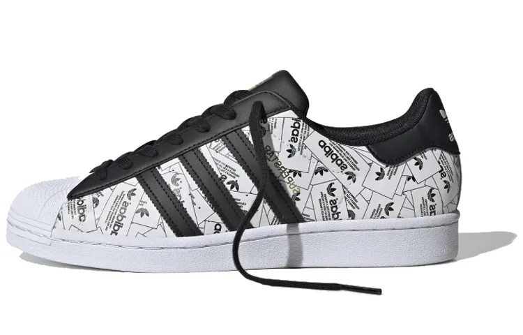Adidas Originals SUPERSTAR Leather Cushioning Low top Skateboard Shoes Unisex White Black Red