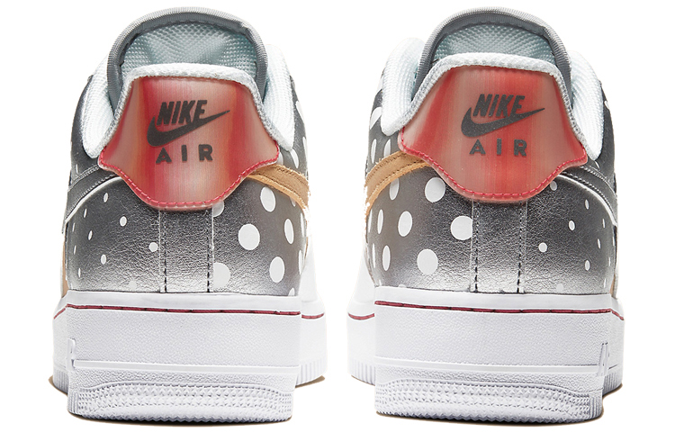 Женские кроссовки Nike Air Force 1 (бело-серые) — Белый / серебристый — фото 4